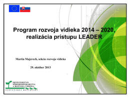Program rozvoja vidieka 2014 – 2020