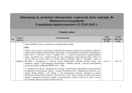 Informacja nt. projektów dokumentów rządowych_uzgodnienia