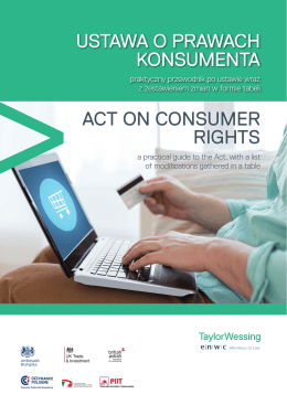 ustawa o prawach konsumenta act on consumer