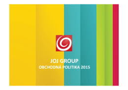 Obchodná politika JOJ GROUP 2015