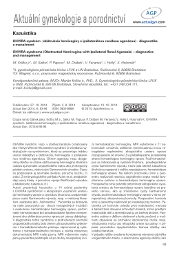 OHVIRA syndróm (obštrukcia hemivagíny s ipsilaterálnou renálnou