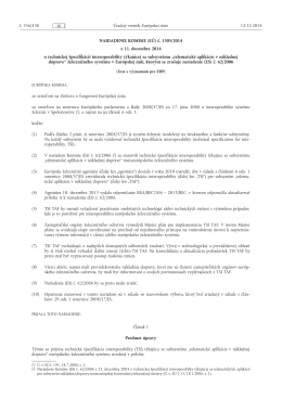 NARIADENIE KOMISIE (EÚ) č. 1305/ 2014