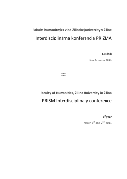 Interdisciplinárna konferencia PRIZMA PRISM Interdisciplinary