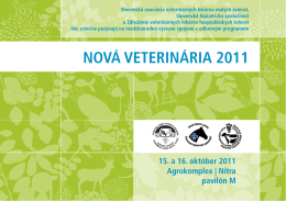 NOVÁ VETERINÁRIA 2011 - Komora veterinárnych lekárov SR