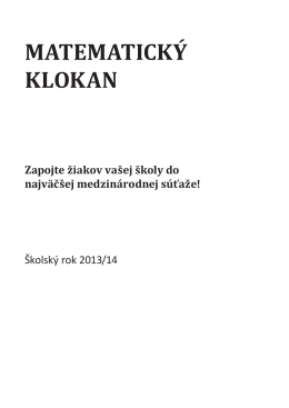 Pravidlá súťaže Matematický klokan v školskom roku 2013/14