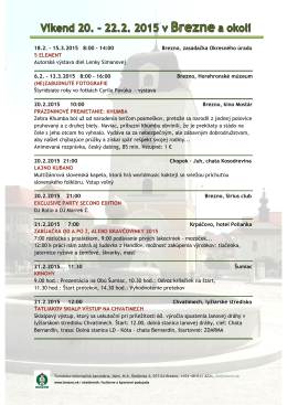 Program v okrese BR na víkend 20. – 22.2. 2015