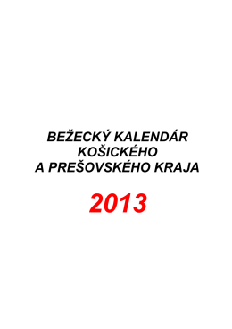 Bežecký kalendár 2013 v KE a PO