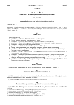 Vyhláška Ministerstva životného prostredia SR č - Bezpecny