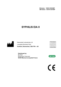 72518-19 SYPHILIS EIA II (V2 11-09) CZ - Bio-Rad
