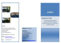Newsletter č. 1 - 2012