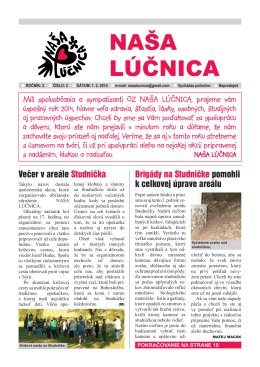 Číslo 1/2014 - Občianske združenie NAŠA LÚČNICA, vydavateľ