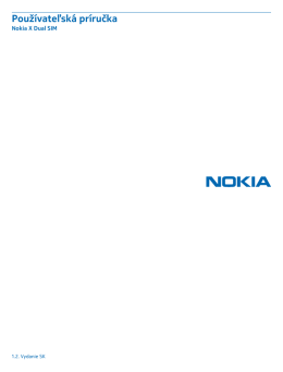 Nokia X Dual SIM: Používateľská príručka