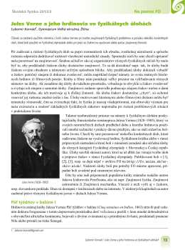 Jules Verne a jeho hrdinovia vo fyzikálnych úlohách