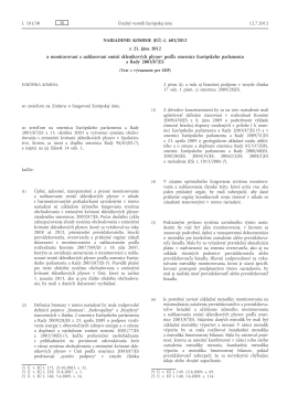 Nariadenie Komisie (EÚ) č. 601/2012 z 21. júna 2012
