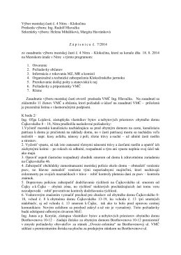 Zápisnica zo zasadnutia VMČ 4 zo dňa 18.8.2014
