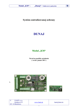 Systém centralizovanej ochrany Modul „KM“