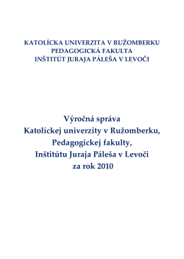 Výročná správa IJP v Levoči za rok 2010-1