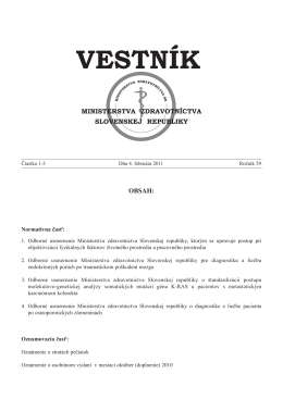 vestnik-1-3 2011.pdf - Ministerstvo zdravotníctva SR