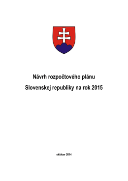 Návrh rozpočtového plánu Slovenskej republiky na rok 2015