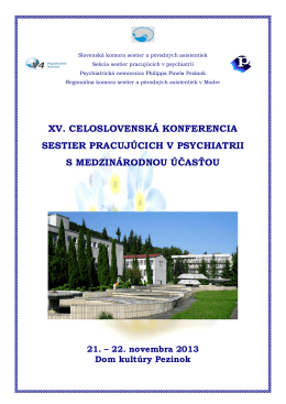 xv. celoslovenská konferencia sestier pracujúcich v psychiatrii s