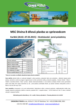 MSC Divina – Karibik 28.2.