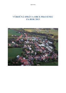 Návrh Výročnej správy obce Pravenec za rok 2013