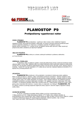 Stiahnúť Technický list PLAMOSTOP P9