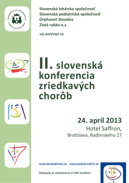II. slovenská konferencia zriedkavých chorôb