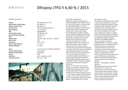 Dlhopisy JTFG II 6,40 % / 2015