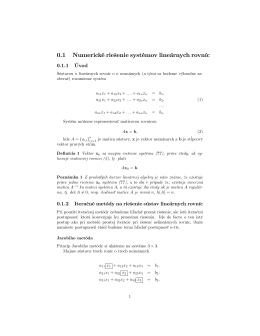 0.1 Numerické riešenie systémov lineárnych rovníc