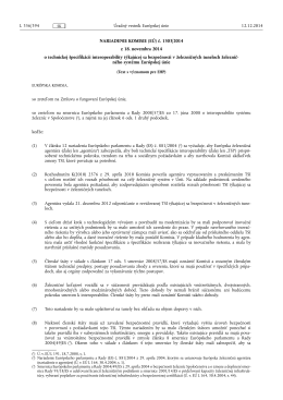 NARIADENIE KOMISIE (EÚ) č. 1303/ 2014