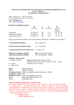 Prijímacie konanie v akademickom roku 2015-2016