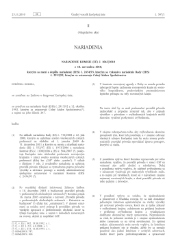 Nariadenie Komisie (EÚ) č. 1063/2010 z 18