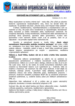 Page 1 www.odbory-dpb.sk ODPOVEĎ NA OTVORENÝ LIST p