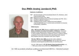 doc. RNDr. Andrej Jaroševič, PhD