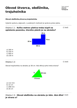 Obvod štvorca, obdĺžnika, trojuholníka