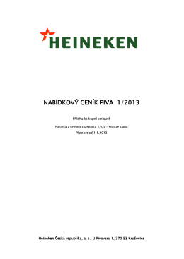 Heineken, 1.1.2013