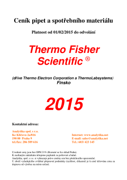 Ceník produktů firmy Thermo Fisher Scientific