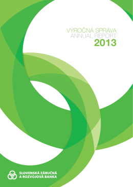 Annual report 2013 - Slovenská záručná a rozvojová banka, as