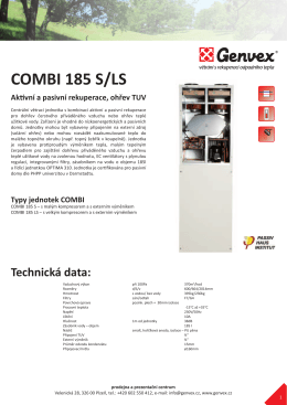 COMBI 185 S/LS Aktivní a pasivní rekuperace, ohřev TUV