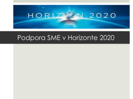 Podpora SME v Horizonte 2020