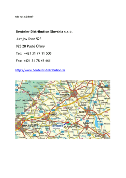 Benteler Distribution Slovakia s.r.o. Jurajov Dvor 523 925 28 Pusté