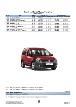 Cenník vozidiel VW Caddy Trendline