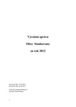 Výročná správa Obce Stankovany za rok 2012