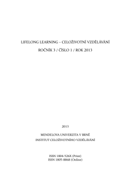 lifelong learning – celoživotní vzdělávání ročník