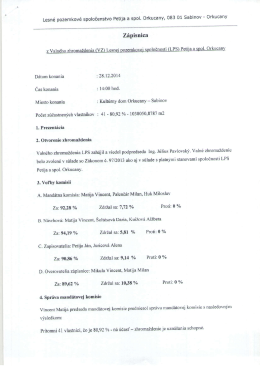 Zápisnica z VZ LPS konaného dňa 28.12.2014