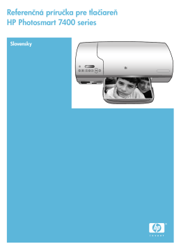 Referenčná príručka pre tlačiareň HP Photosmart 7400 series