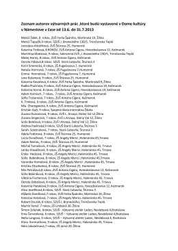 Zoznam vystavujúcich GVN 2013