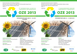 OZE 2013 OZE 2013 - POWER ENGINEERING 2014