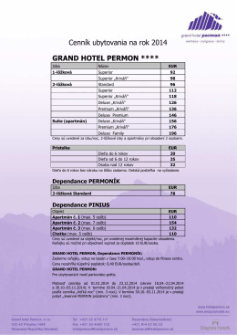 Cenník pult 2014 - Grand Hotel Permon